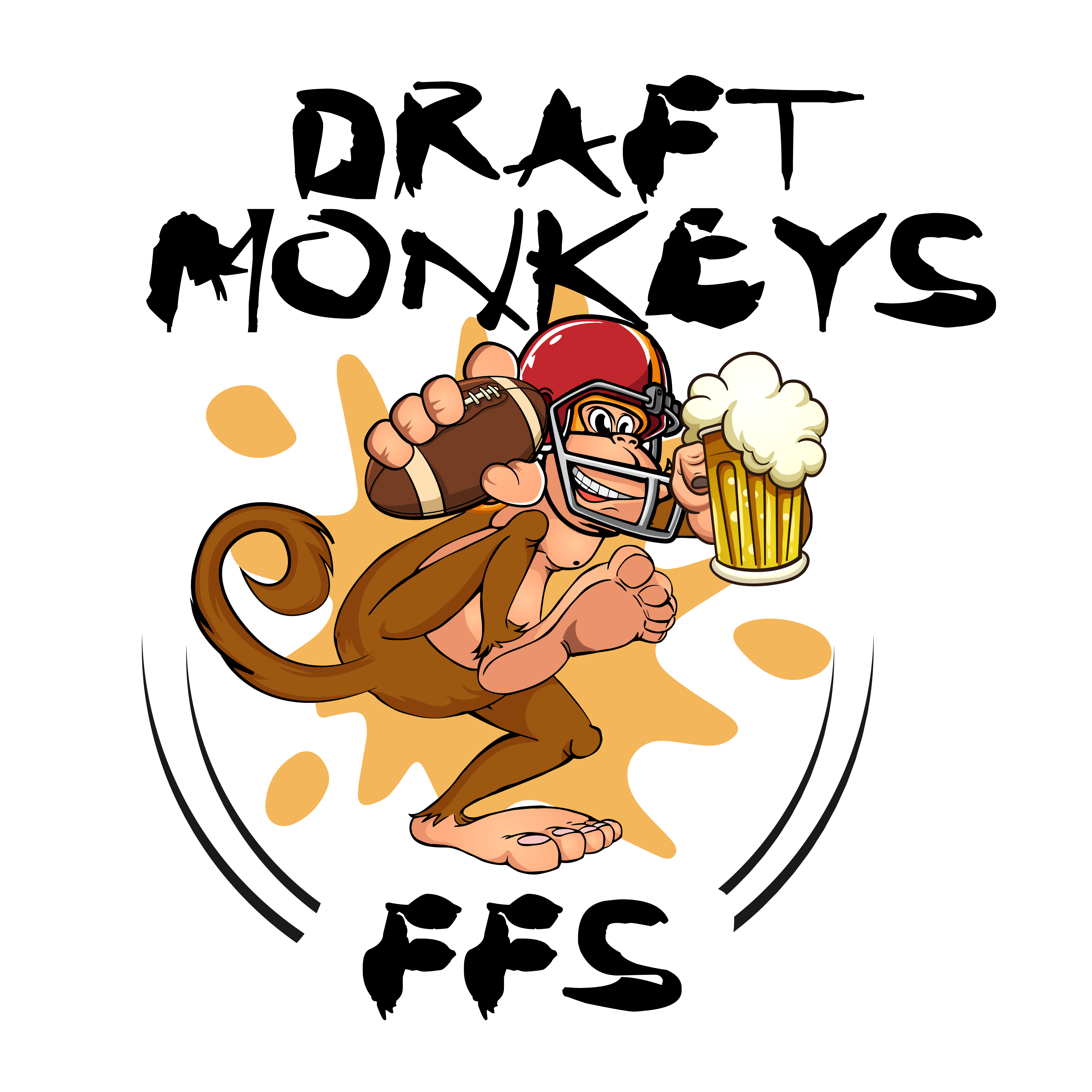 Draft Monkeys FFS — Beer-drinking monkey in football gear