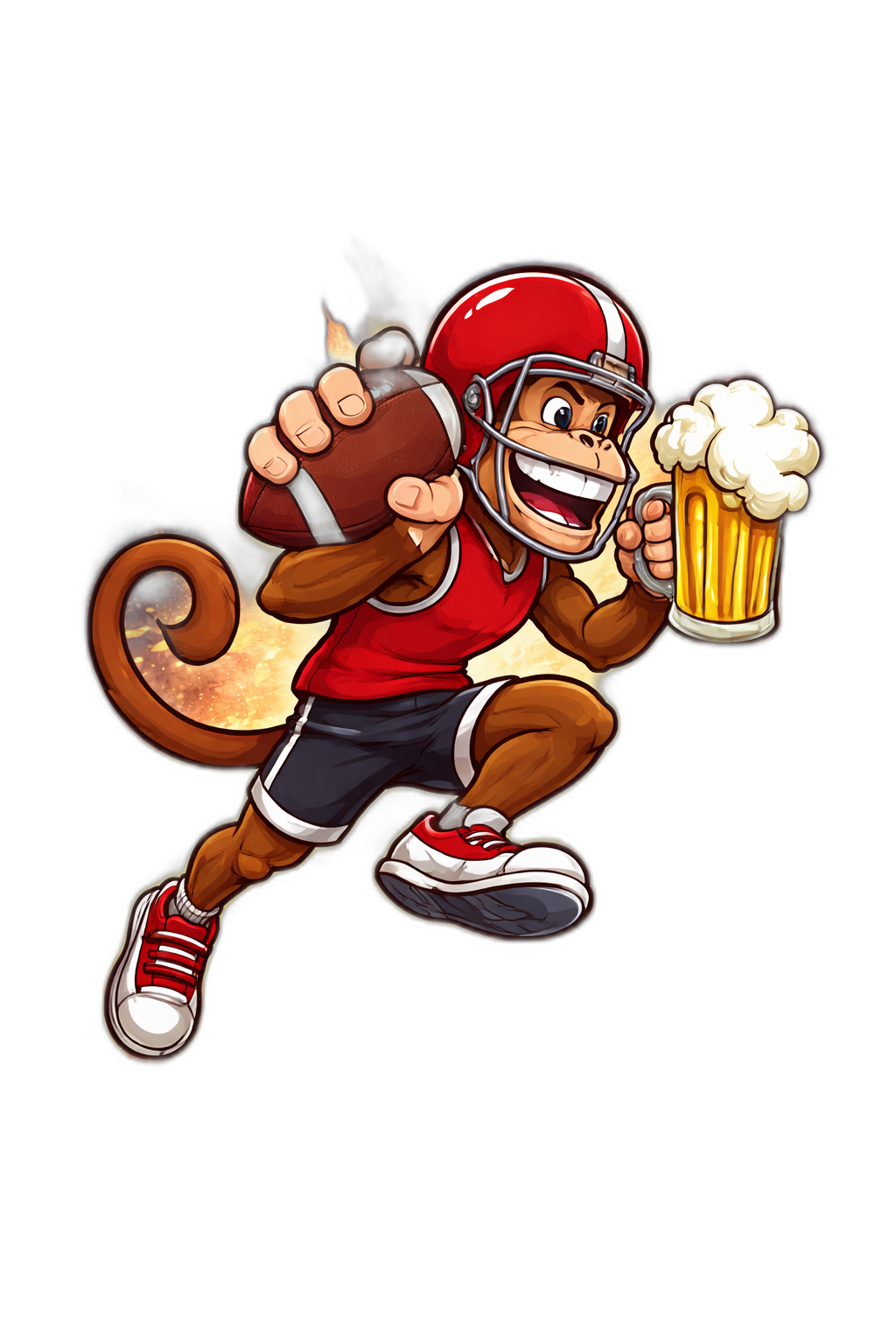 Monkey celebrating with beer