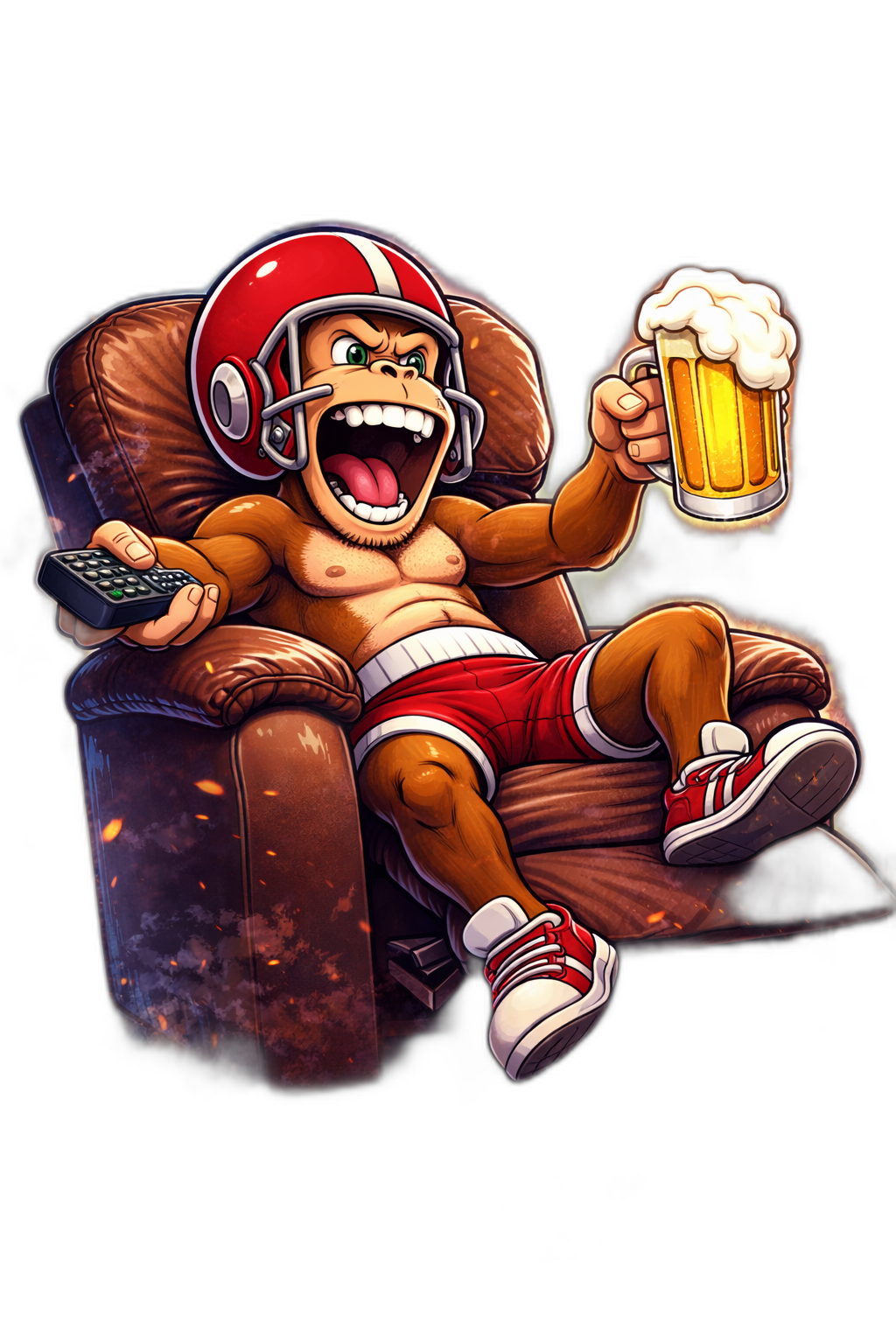 Monkey relaxing on couch